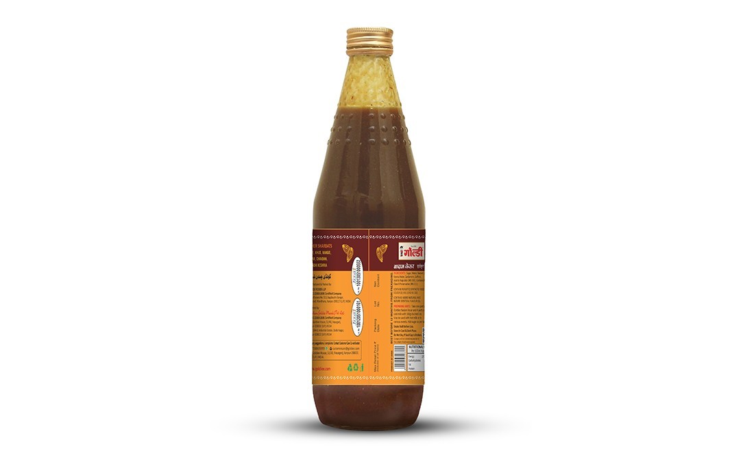 Goldiee Badam Kesar Dry Fruit Sharbat   Glass Bottle  700 millilitre